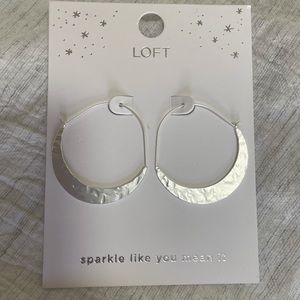 Silver Loft hoop earrings, new